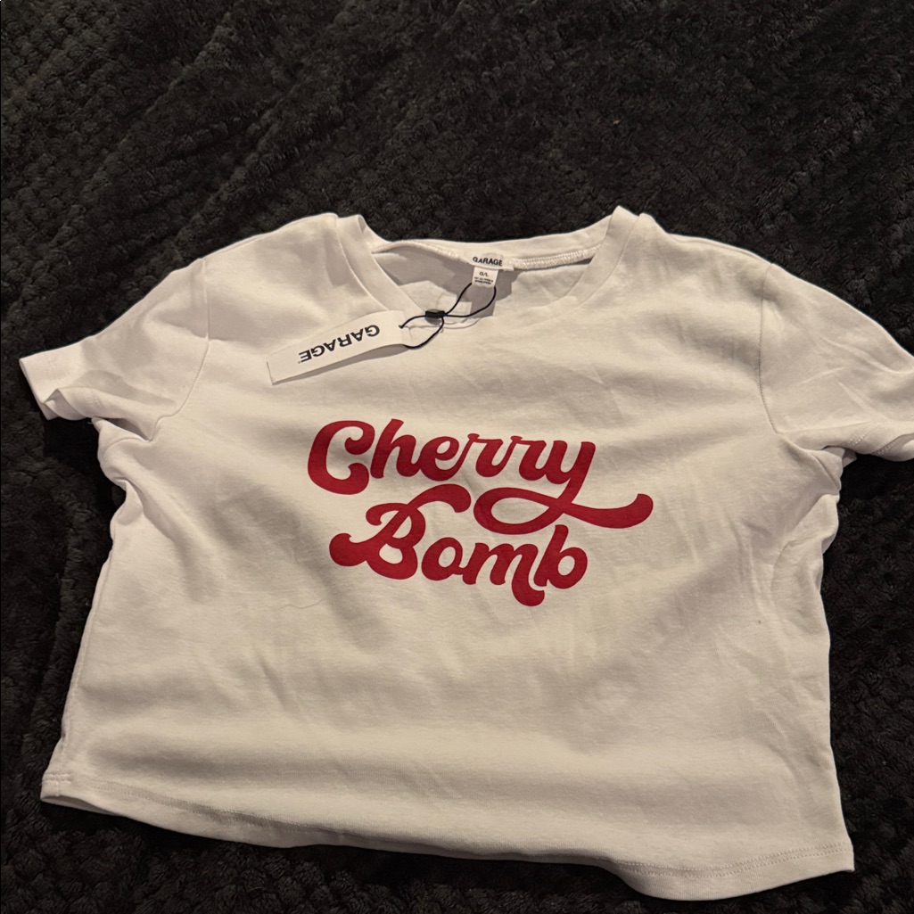 Garage Cherry Bomb Tee In White And Red